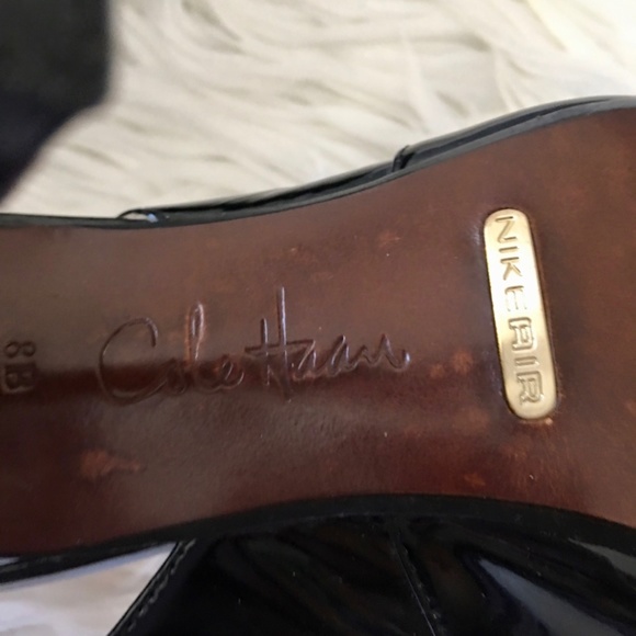 Cole Haan + Nike Air Open Toe Black Patent Leather - Picture 12 of 12